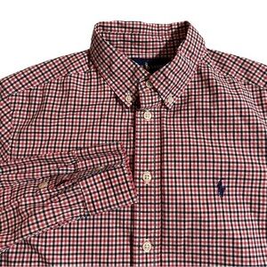 Big Boys Ralph Lauren Long‎ Sleeve Button Down Shirt
Large 14/16 Navy and Red
